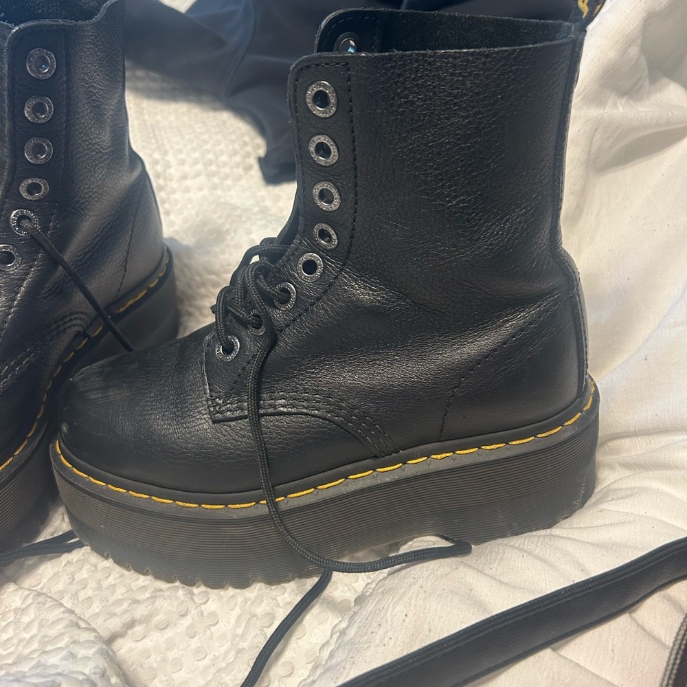 Black Platform Lace-Up Boots